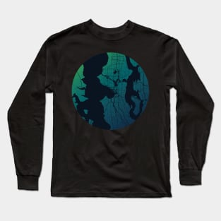 Seattle Map Gradient Long Sleeve T-Shirt